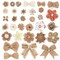 VGOODALL 32 PCS Natural Burlap Flowers Set, Burlap Bows and Scrapbook Embellishments for Wedding Party Decor Home, Embellishments for Crafts